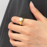 European And American Entry Lux 18K Gold Single Ring