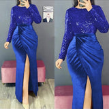 New African Sequined Banquet Evening Dress