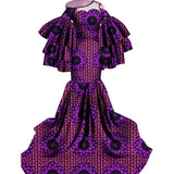 African Print Traditional Fishtail Dress Floor-length Dress