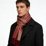 2pcs Classic Red Luxurious Jacquard Weave HeavyweightRed Jacquard Scarf ,Luxe Look For Evening Wear,Scarf,vacation,daily Life,evening Party,Office Appropriate Subtlety For Women Men