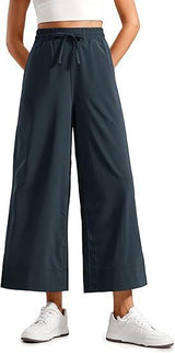 Women's Wide Leg Drawstring Comfort And Casual Loose Cropped Sweatpants