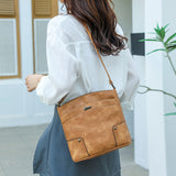 Retro Multi-layer PU Bag Women's Simple High-grade Crossbody