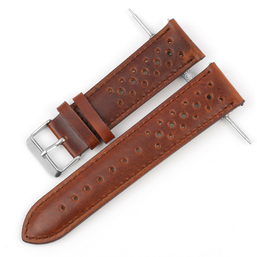 Simple All-match Porous Breathable Leather Watch Strap Accessories