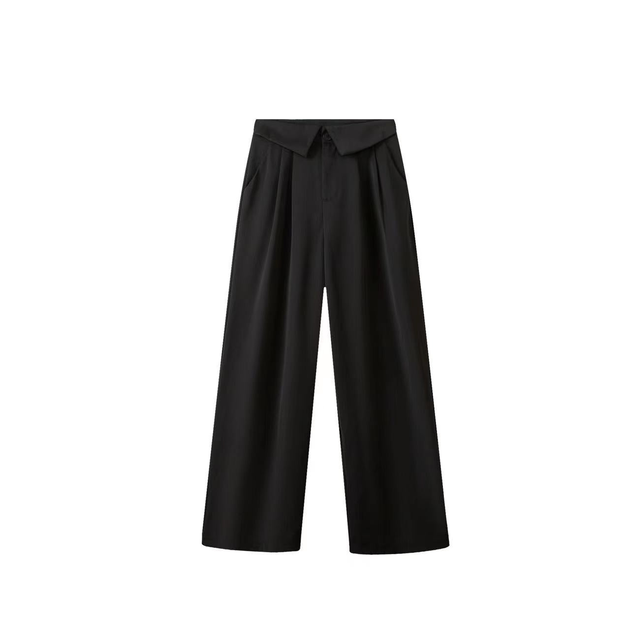 High-end Design Waist Flanging Suit Pants For Women