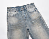 Washed Dirty Ripped Jeans For Men