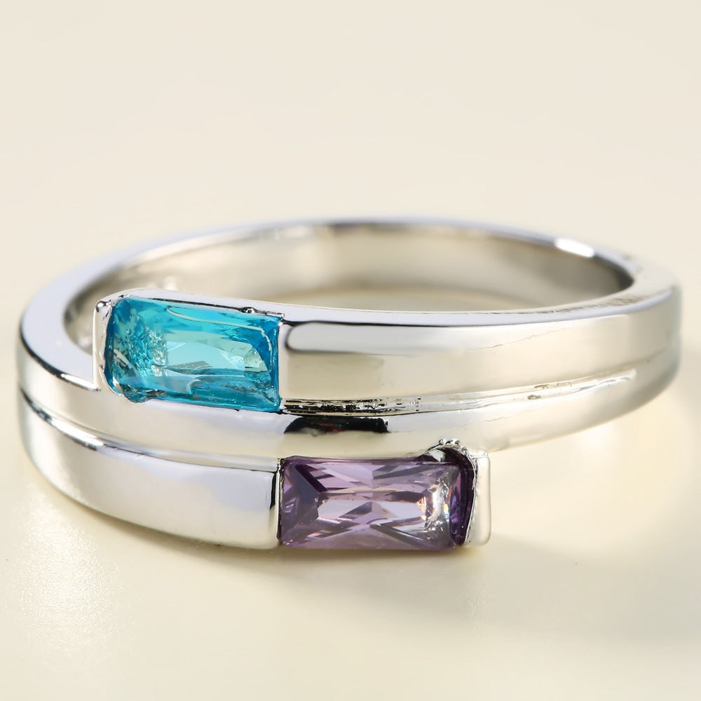 Copper Inlaid Zircon European And American Men's And Women's Ring