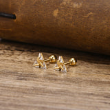 Fashion Simple Men's Zircon Triangle Earrings