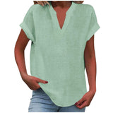 Solid Color Short Sleeve Women's Shirt