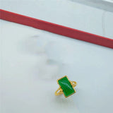 Brass Gold-plated Long Gem Electroplated Live Ring