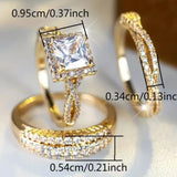 Fashion New Creative Three-piece Set Couple Rings