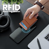 Slim Minimalist Wallet With ID Window,Pop Up Card Holder With Money Pocket Smart Wallet For Men RFID Blocking Metal Card Case