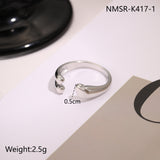 Geometric Design Stainless Steel Open Titanium Steel Ring