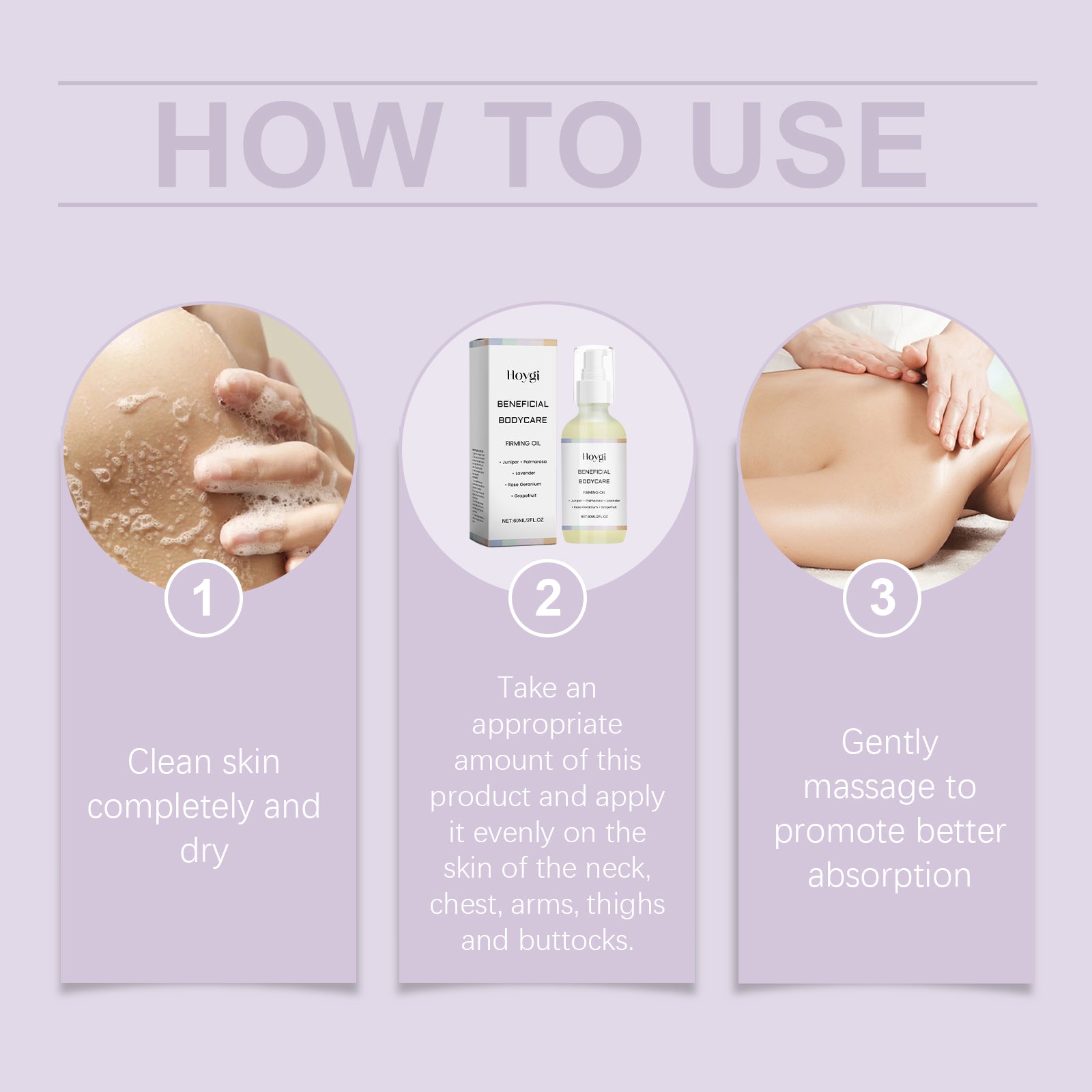 Hoygi Body Care Oil, Gentle Moisturizing, Firming And Improving Skin Elasticity Body Massage Care Essential Oil