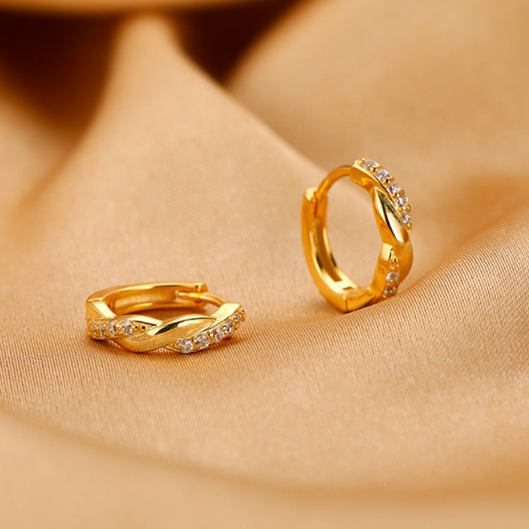 New Trendy Temperament Interwoven Earrings Female Fashion Personality Hemp Rope Earclip Earrings