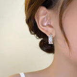 High-grade Crystal All-match Ear Clip Copper Inlaid Zircon