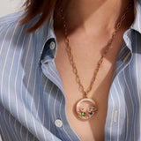 Ins Style Small Pendant Loving Heart Zircon Glass Box Necklace