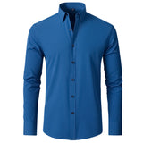 Korean Slim-fit Solid Color Shirt Men's Shirt
