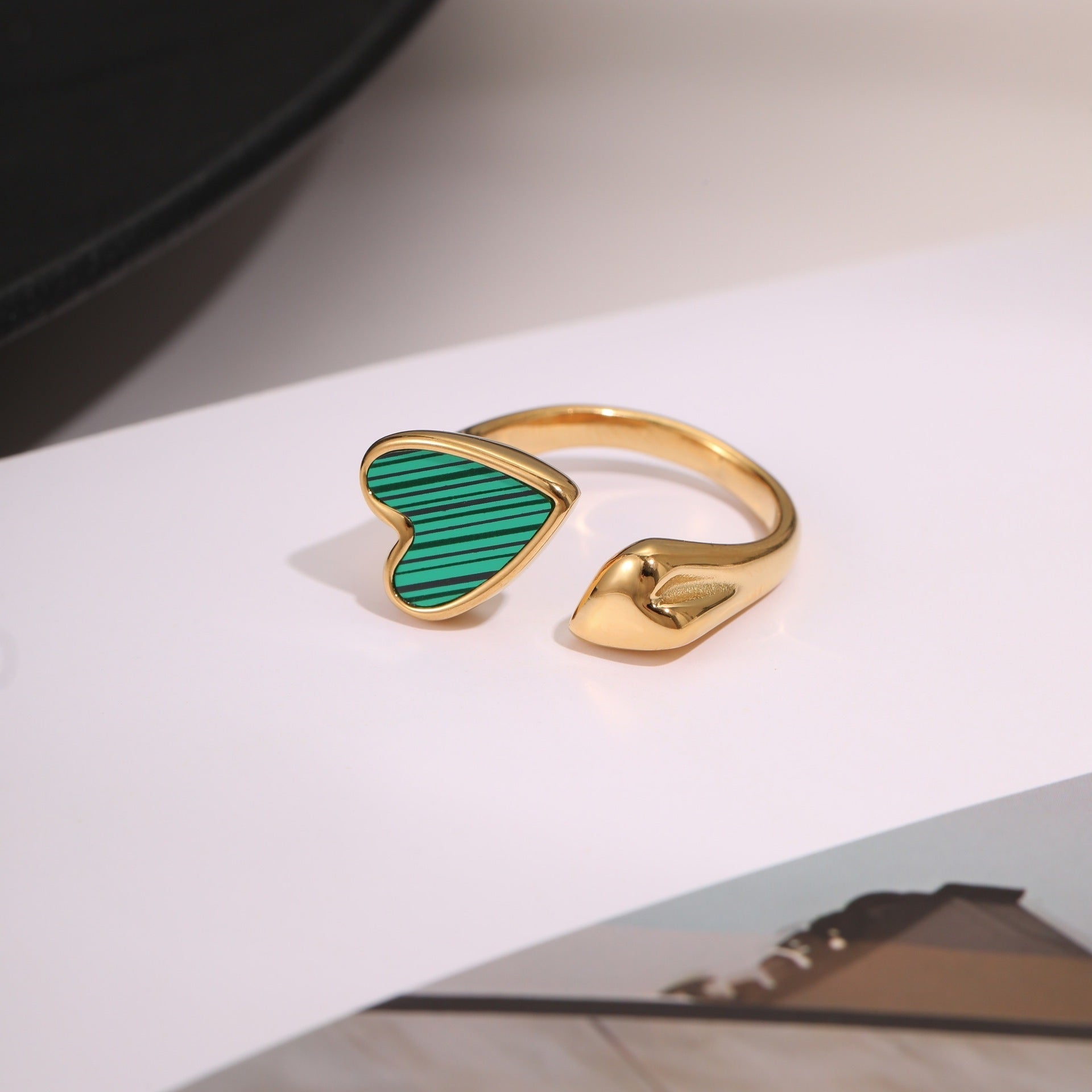 Geometric Design Stainless Steel Open Titanium Steel Ring