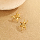 European And American Fashion Ins Exaggerated Titanium Steel Earrings 18K Gold Plating Non-fading Design Sense