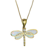 Cold Style Gold Dragonfly Opal Necklace