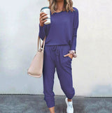 Loose Solid Color Long Sleeve Casual Set