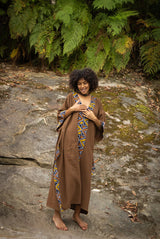 Maxi African Tribal Pattern Ethnic Style Handmade Robe Pocket Skirt