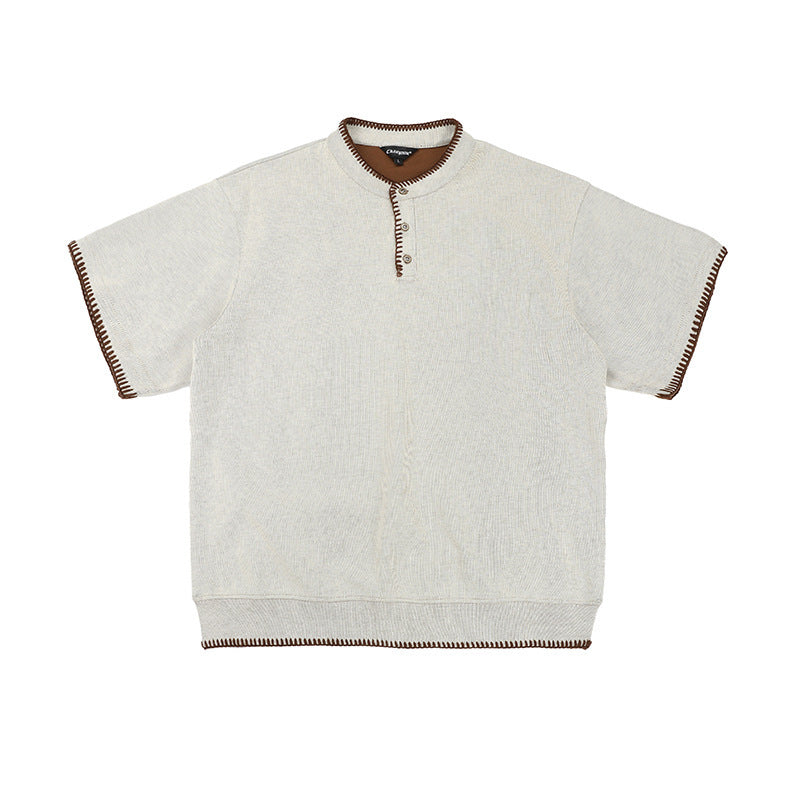 Retro Summer Zipper Short Sleeve