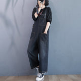 Oversized Nine - Quarter Wide Leg Jean Suspenders