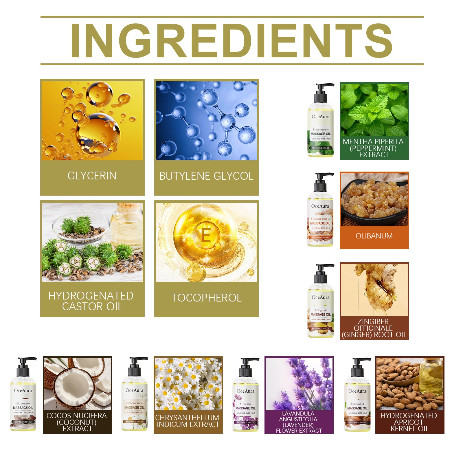 OceAura Chamomile Body Essential Oil Hydrating And Moisturizing Body Moisturizing Massage Essential Oil For Long-Lasting Moisturizing