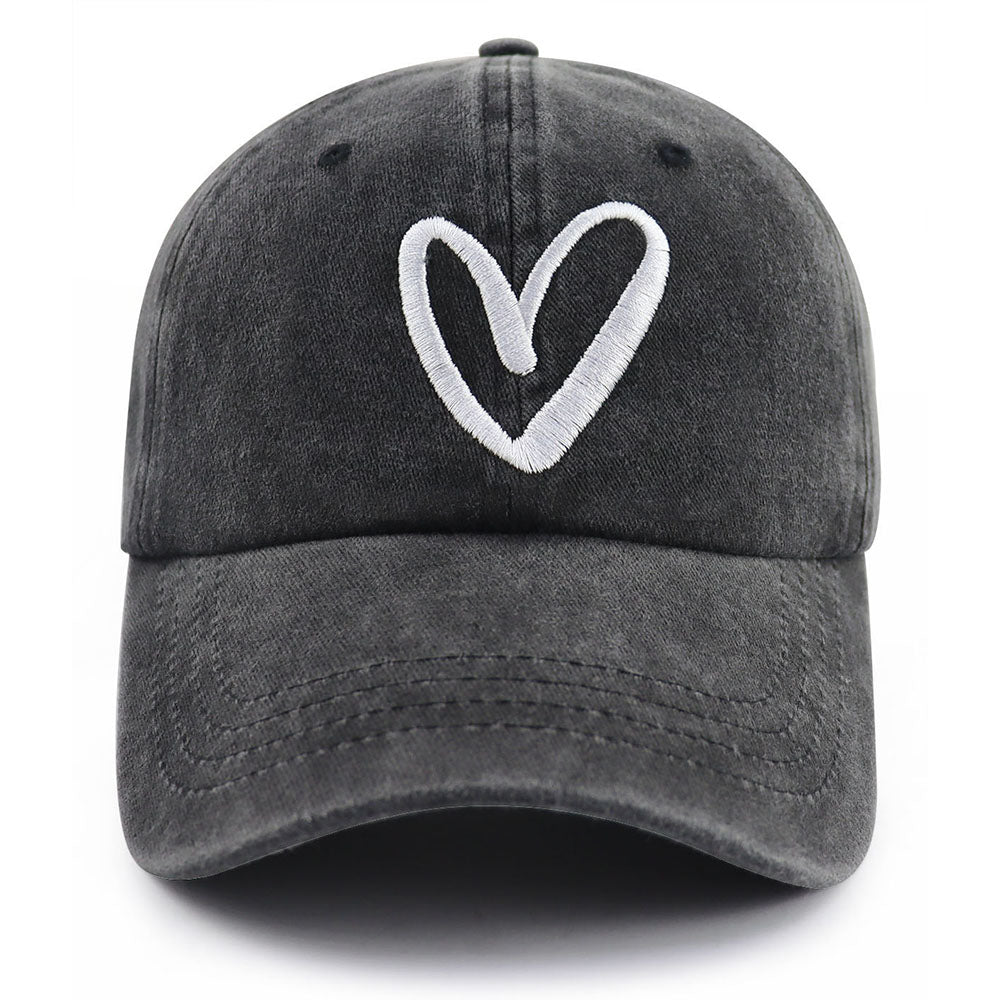 2PCS Love Heart Embroidered Baseball Cap Adjustable Unisex Dad Hat Cute Valentine's Day Birthday Honeymoon Gifts For Girlfriend Boyfriend