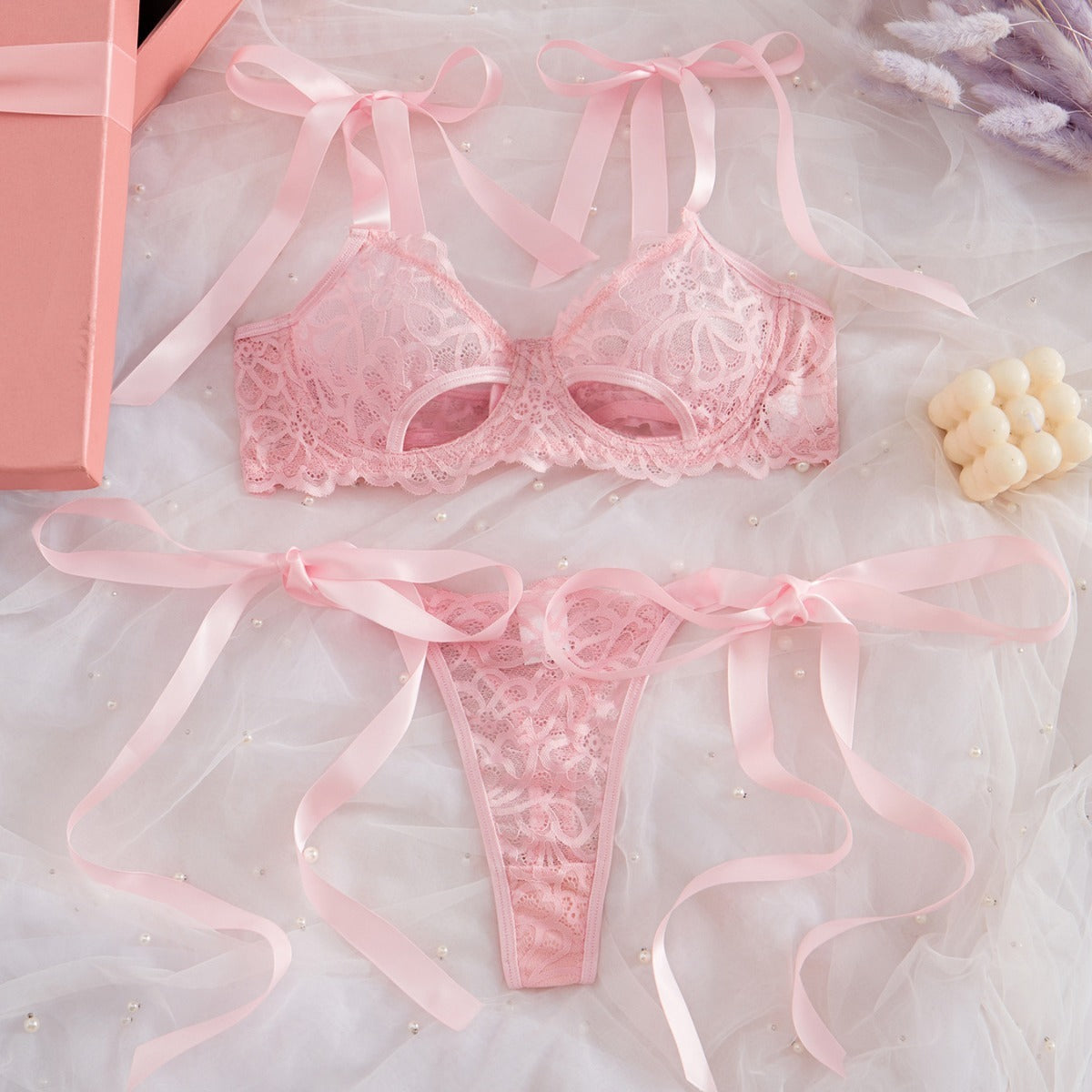 Pure Desire Three-point Bra Panties Two-piece Set