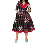 African Ethnic Double Sided Printed Batik Cotton Dress For Export