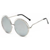 Large Frame Round Frame Women's Sun Glasses True Film Ink Mirror Flat Light Mirror