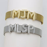 Retro Trend 26 English Micro Inlaid Zirconium Letter Bracelet