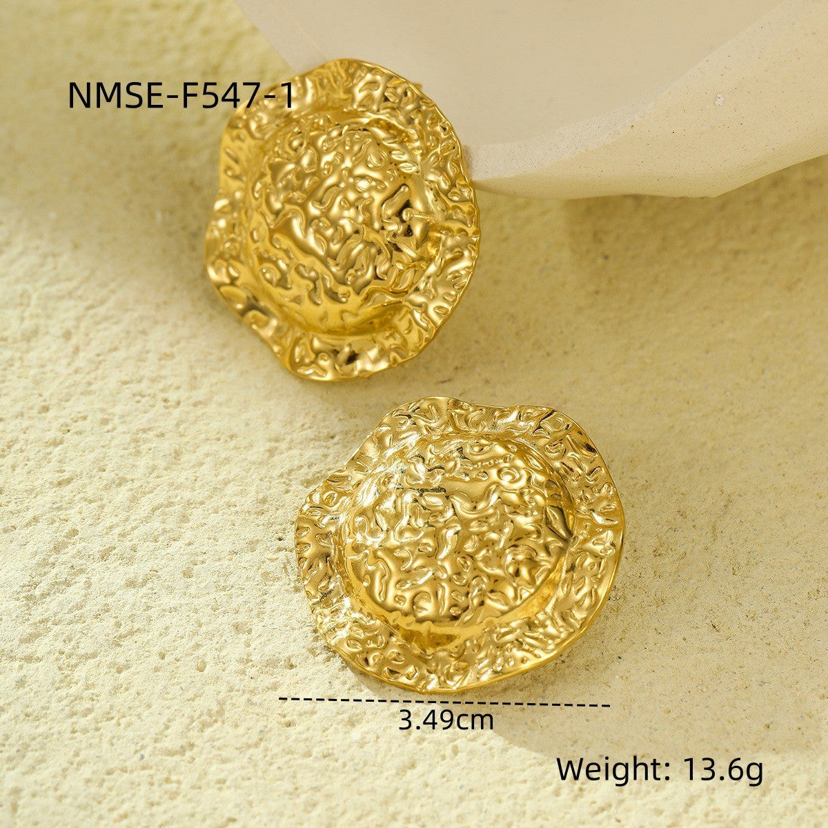 European And American Fashion Ins Exaggerated Titanium Steel Earrings 18K Gold Plating Non-fading Design Sense