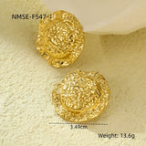 European And American Fashion Ins Exaggerated Titanium Steel Earrings 18K Gold Plating Non-fading Design Sense