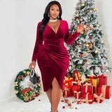 Fashion Personality Solid Color Female Dress