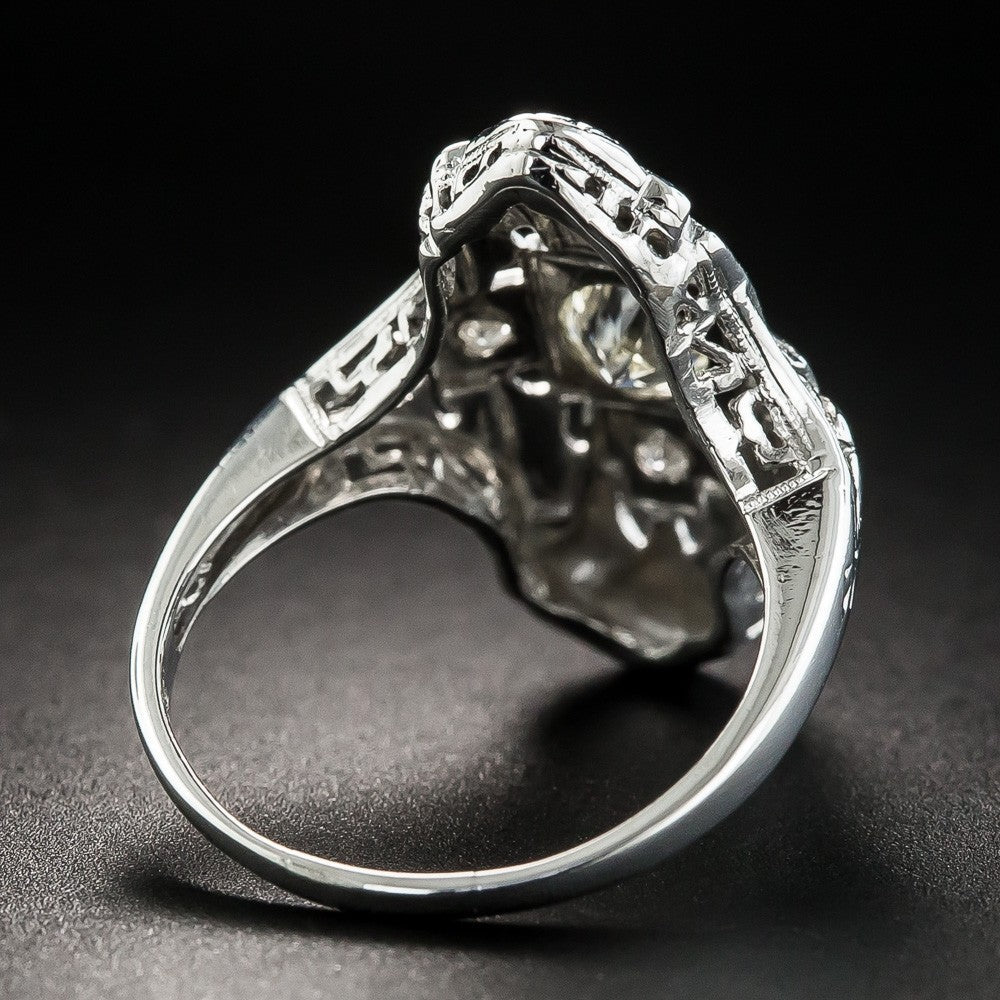 Hollow Out Cooperized Silver Diamond-studded Ring