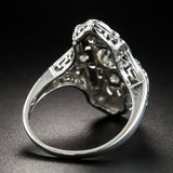 Hollow Out Cooperized Silver Diamond-studded Ring