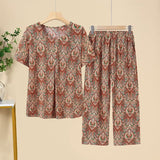 Middle-aged And Elderly Ice Silk Short Sleeve Suit