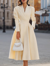 French V-neck Waist-cinching Slimming High-end Long Dress
