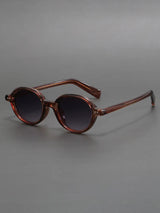 Retro Oval Black Frame Sun Shade Glasses