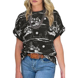 European And American Leisure All-matching Printed Loose T-shirt