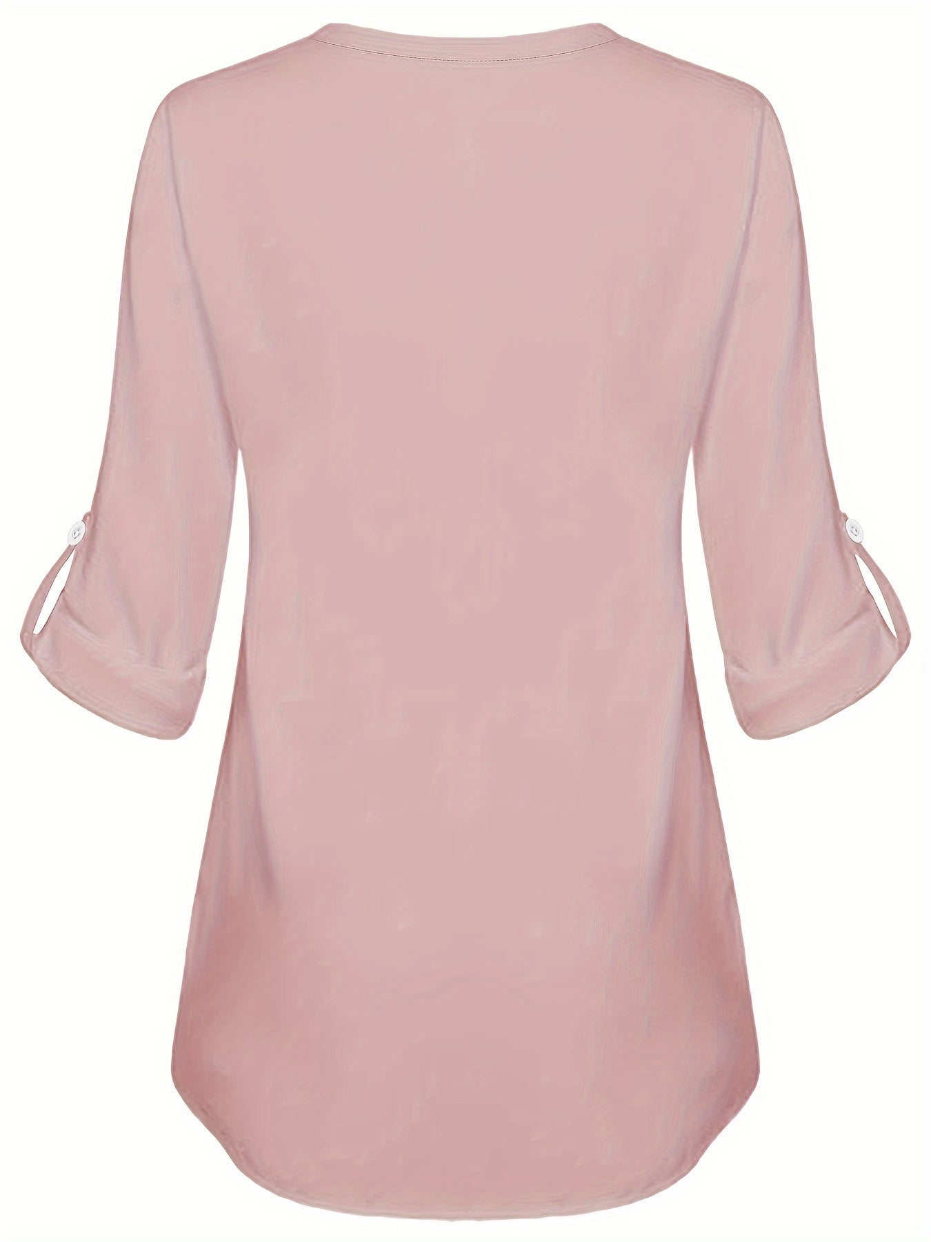 Women's Long Sleeved Simple And Versatile Casual Pearl Button Shirt