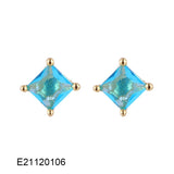 Brass Gold-plated Drop-shaped Zircon Pear-shaped Candy-colored Earrings