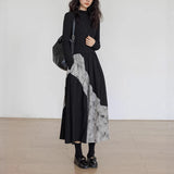 Cold Wind Black Irregular Inner Dress