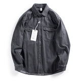 Loose Fashion Brand Long Sleeve Denim Shirt Couple Thin Top