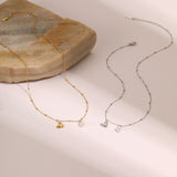 Ins Fashion Pearl Heart Pendant Clavicle Chain Stainless Steel