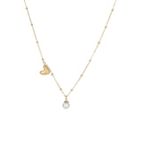 Ins Fashion Pearl Heart Pendant Clavicle Chain Stainless Steel