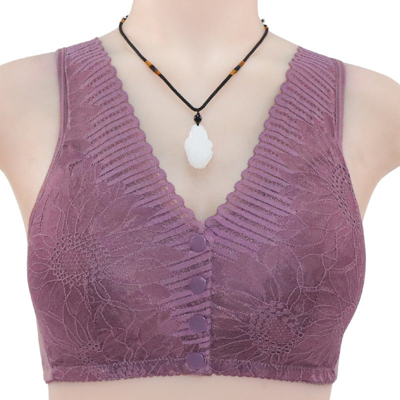 New Lace Front Buckle Underwear Ladies Soft Cotton Insertable Vest
